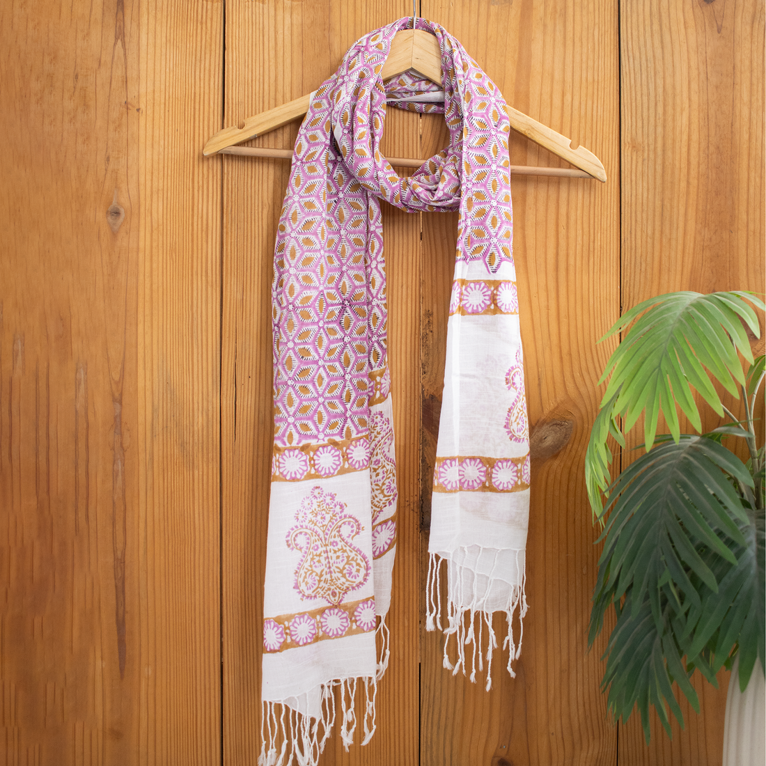 Premium Floral Printed Linen Stole For Women