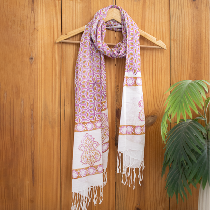 Premium Floral Printed Linen Stole For Women