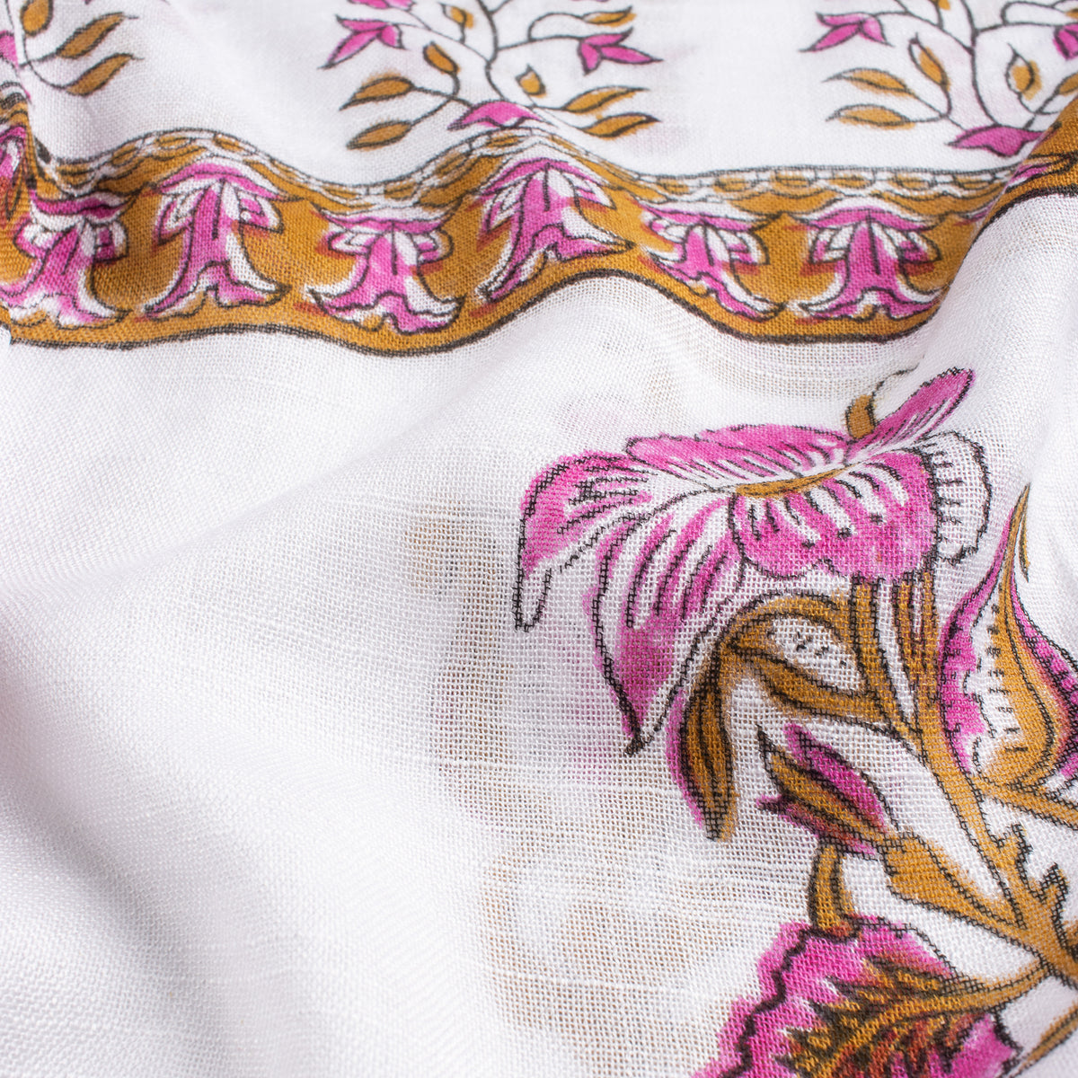 Boota Floral Printed Elegant Linen Stole for Women