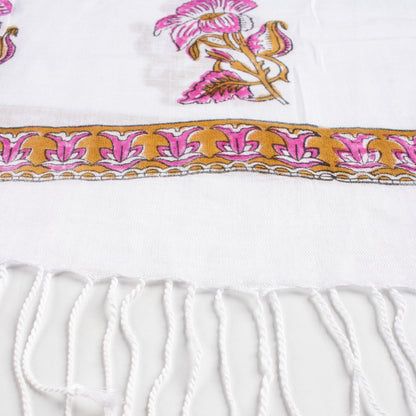 Boota Floral Printed Elegant Linen Stole for Women