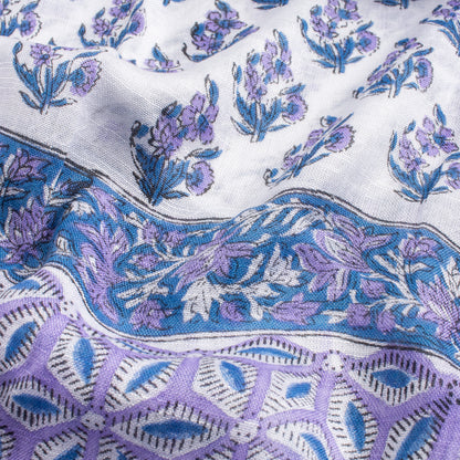 Blue Floral Travel Linen Stole for Ladies