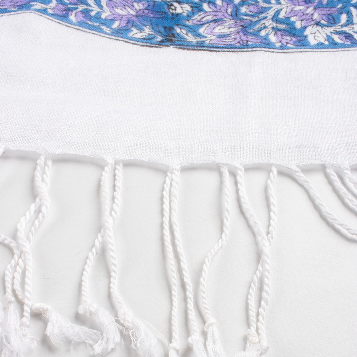 Blue Floral Travel Linen Stole for Ladies