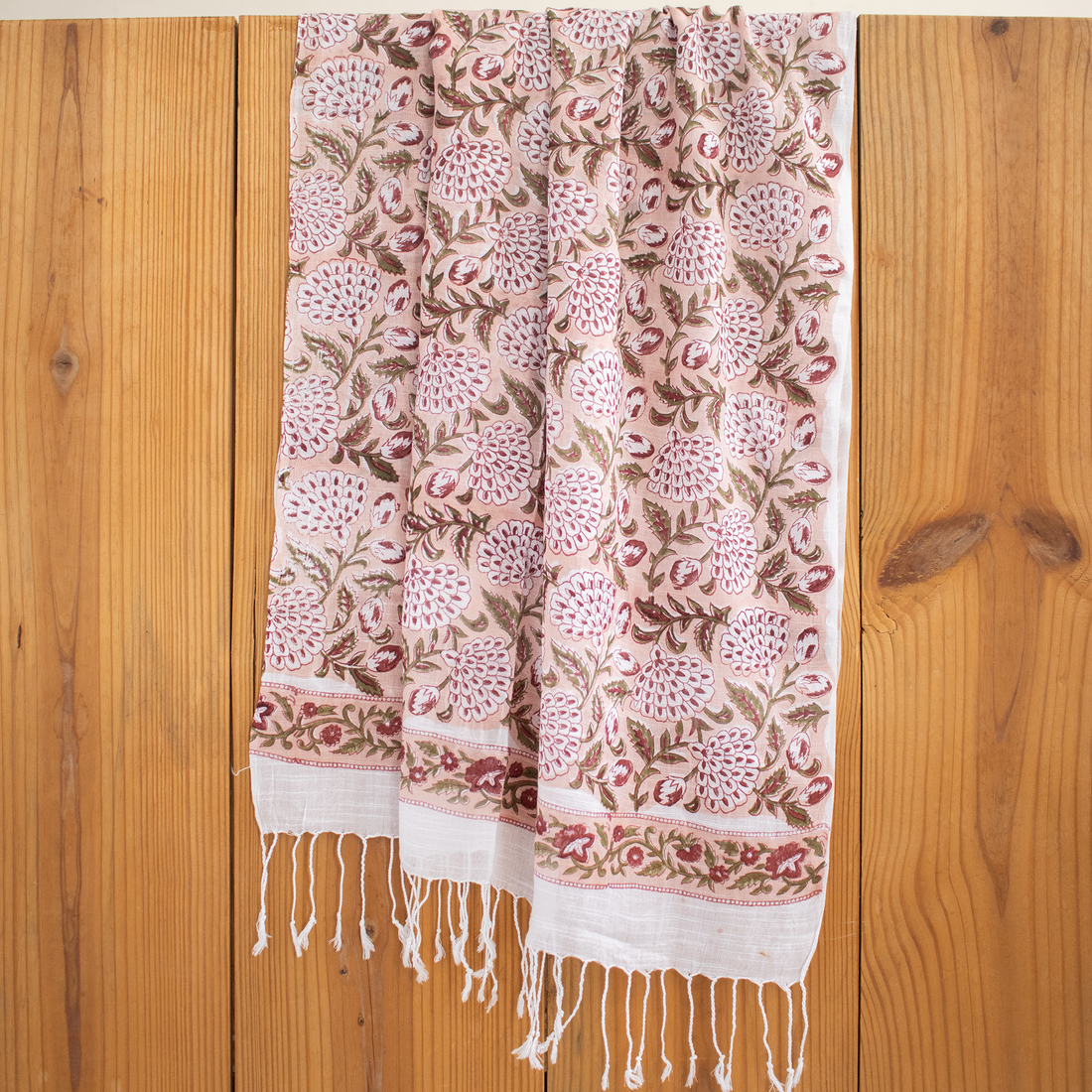 Handmade Breathable Indian Printed Linen Stole