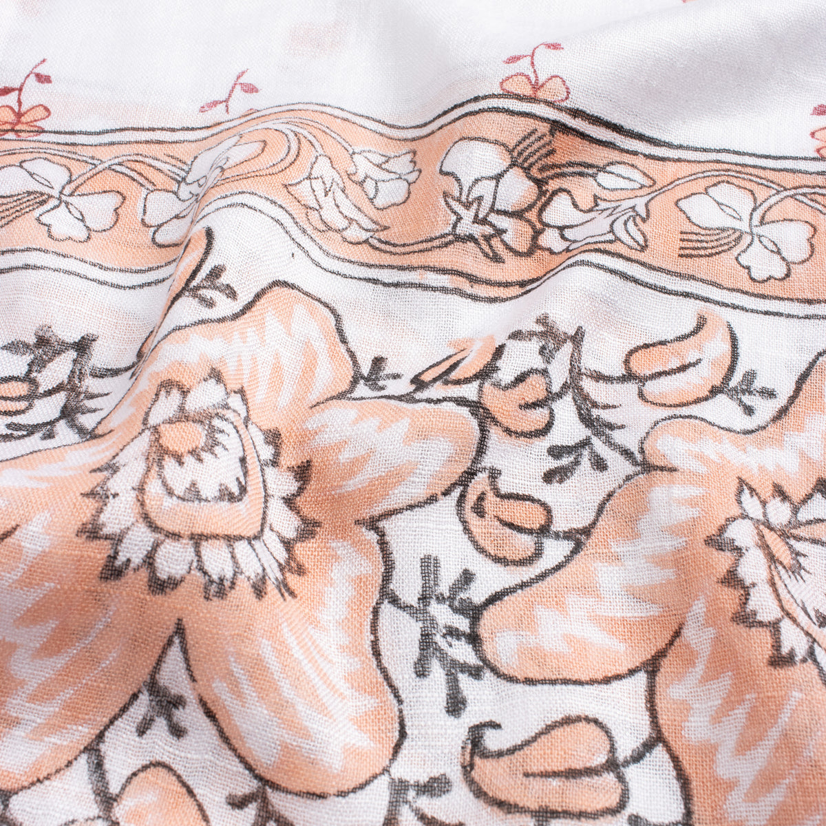 Handmade Booti Printed Soft Linen Stole For Women