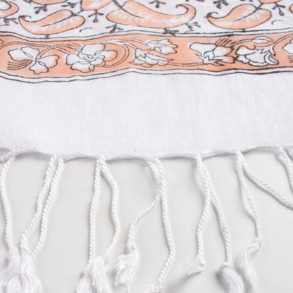 Handmade Booti Printed Soft Linen Stole For Women