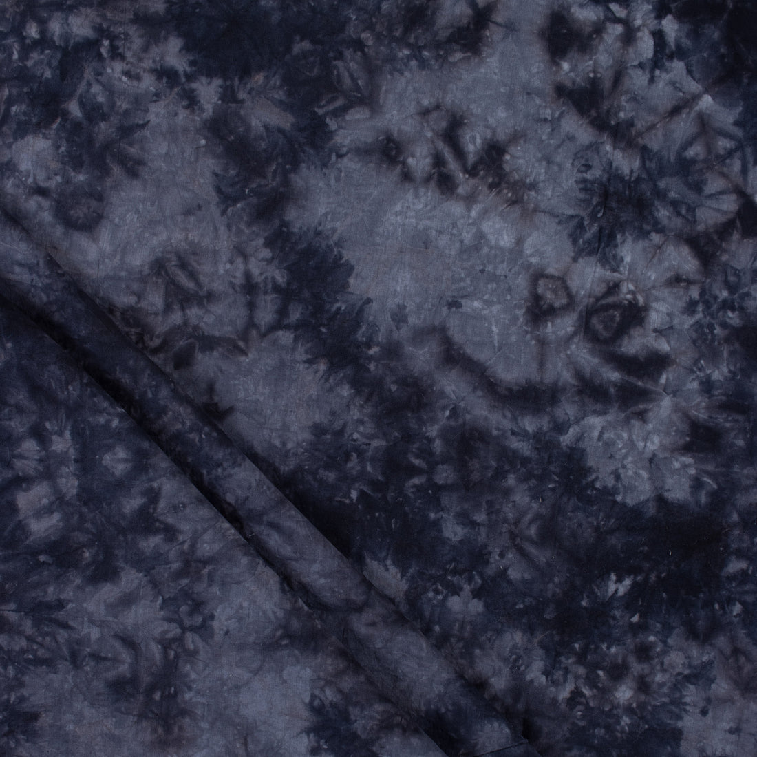 Dark Gray Indian Natural Tie Dye Fabric