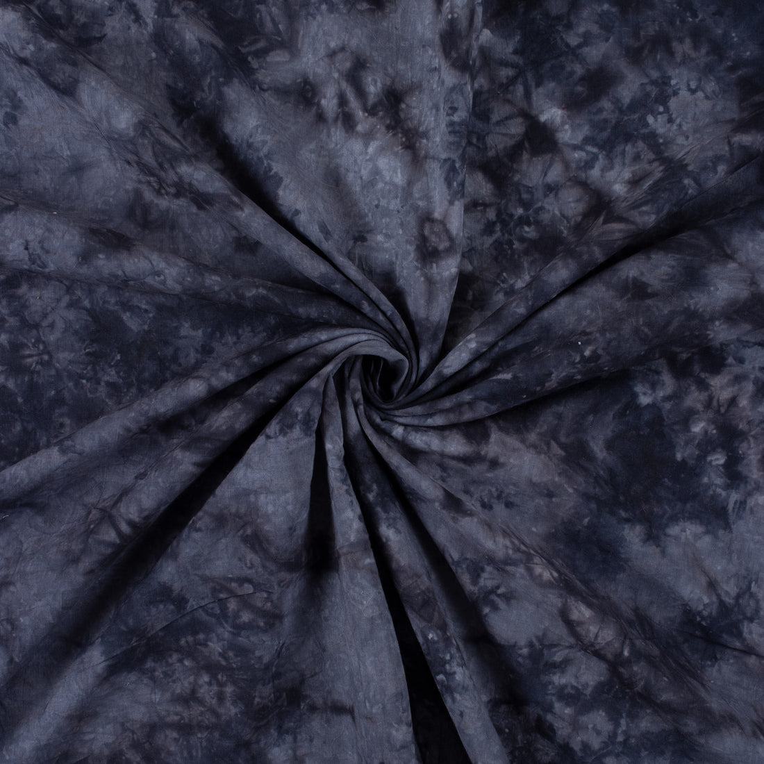 Dark Gray Indian Natural Tie Dye Fabric