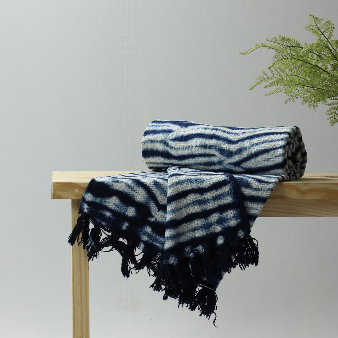 Handmade Indigo Blue 100% Bed Throw Blanket Online