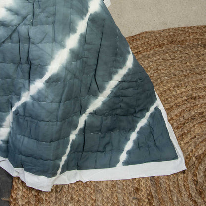 Indian Natural Gray Tie Dye Handmade Cotton Jaipuri Quilts