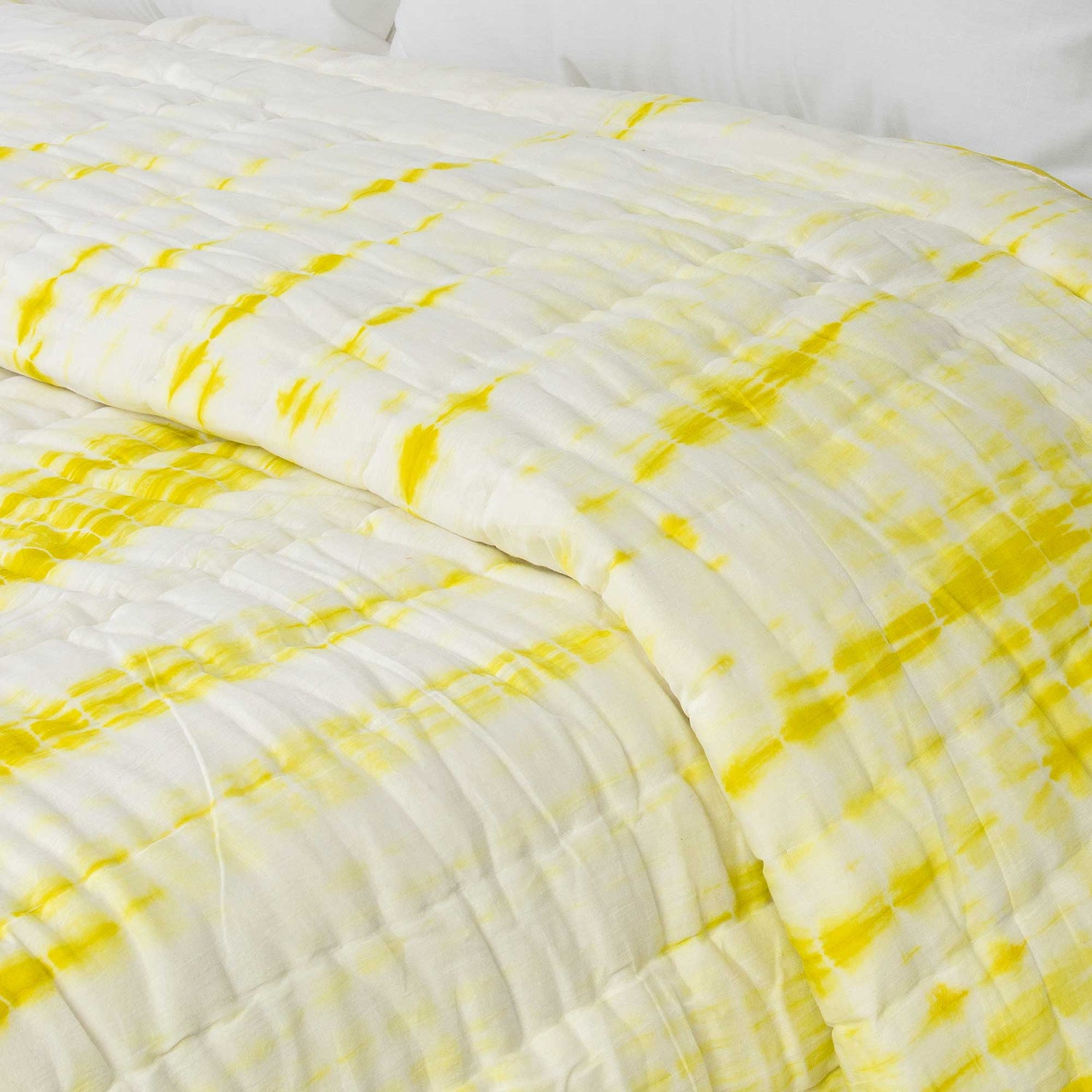 Tie Dye Lemon Jaipuri Razai Single Bed