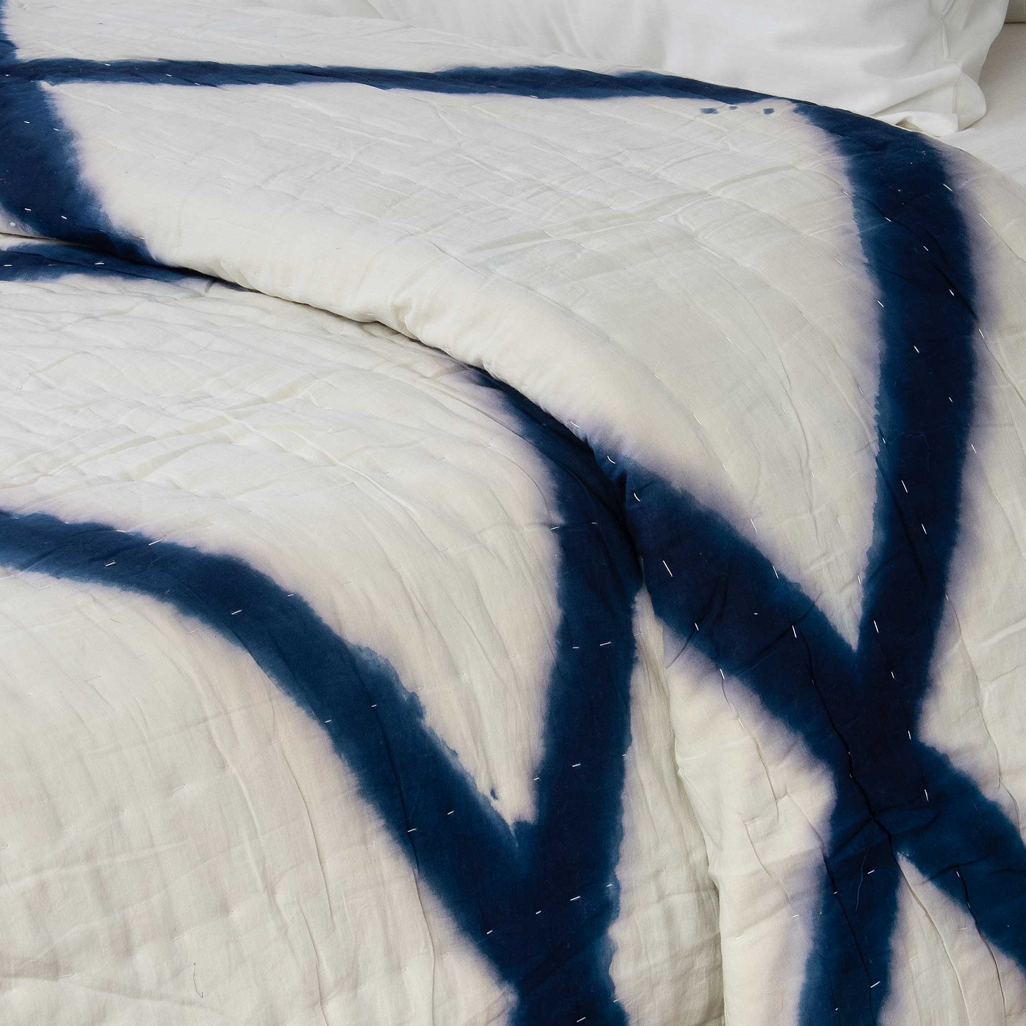 Blue Stripes Jaipuri Razai Double Bed Best Price