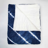 Blue Tie Dye Soft Cotton Single Bed Quilt