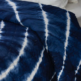 Blue Tie Dye Soft Cotton Single Bed Quilt