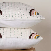 Rainbow Hand Block Kantha Cotton Cushion Cover