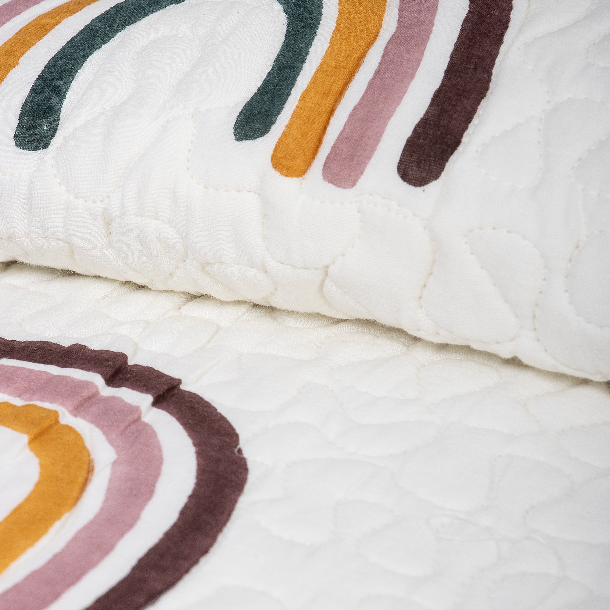 Rainbow Hand Block Printed Cotton Machine Quilts