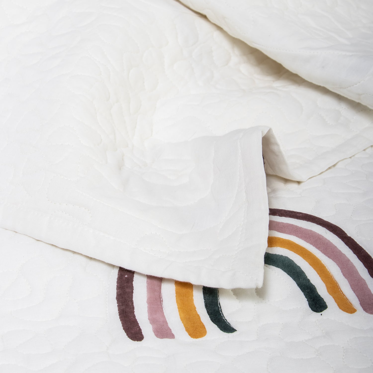 Rainbow Hand Block Printed Cotton Machine Quilts