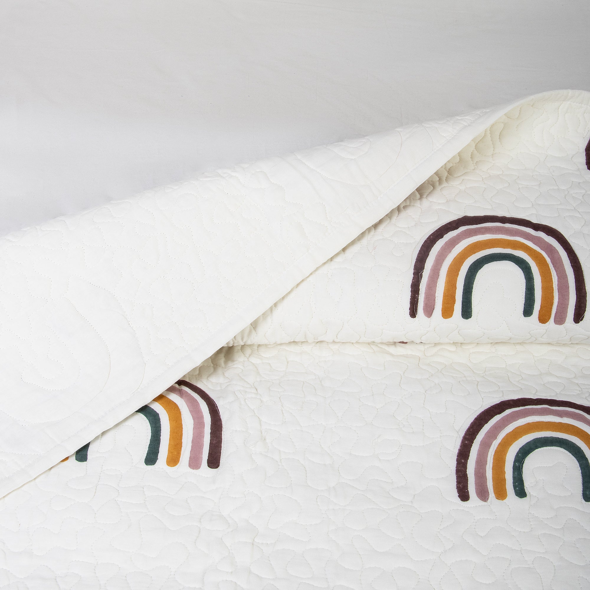Rainbow Hand Block Printed Cotton Machine Quilts