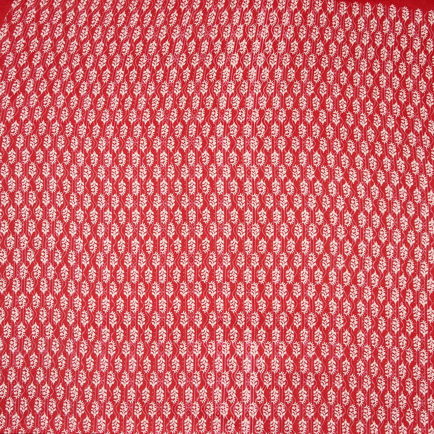 Red Booti Hand Block Print Dabu Fabric