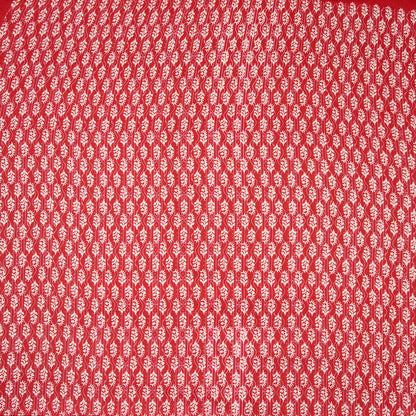 Red Booti Hand Block Print Dabu Fabric