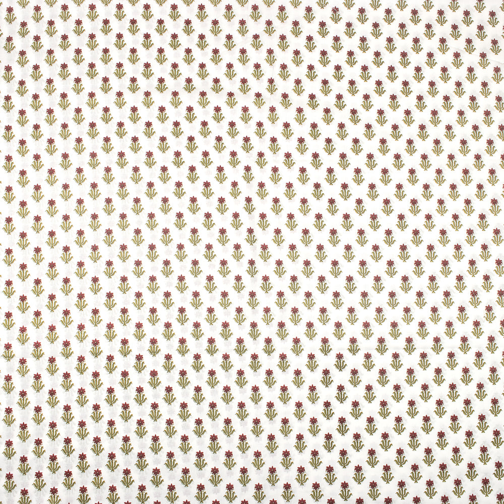 Red Booti Hand Block Print Fabric Online