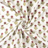 Red Booti Hand Block Print Fabric Online