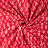 Red Booty Hand Block Print Fabric