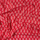 Red Booty Hand Block Print Fabric