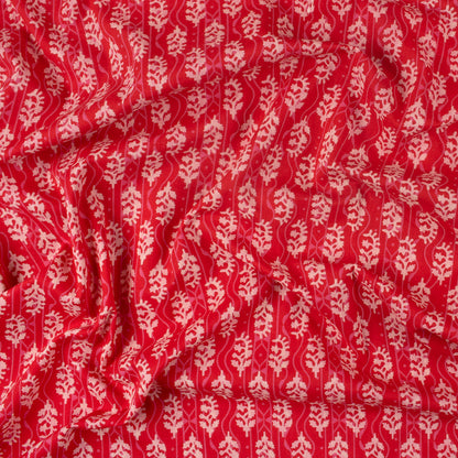 Red Booty Hand Block Print Fabric