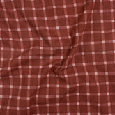 Red Checks Hand Block Print Dabu Fabric