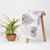 Red Floral Boota Hand Block Print Cotton Fabric