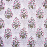 Red Floral Boota Hand Block Print Cotton Fabric