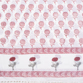 Red Floral Hand Block Print Beach Sarong Wrap For Women
