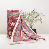 Red Floral Hand Printed Cotton Jaipuri Quilts