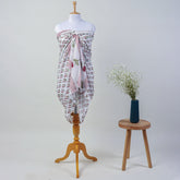 Red Floral Handmade Cotton Beach Sarong
