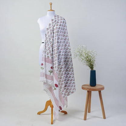 Red Floral Handmade Cotton Beach Sarong