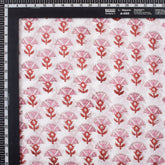 Red Floral Indian Block Print Fabric For Dress Material