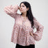 Red Floral Indian V Neck Soft Women&
