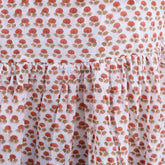 Red Floral Indian V Neck Soft Women&