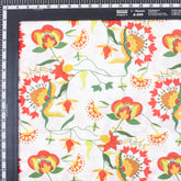 Red Floral Organic Cotton Hand Block Printed Fabric
