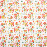 Red Floral Organic Cotton Hand Block Printed Fabric