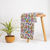  Red Floral Pure Cotton Hand Block Printed Fabric by Yard