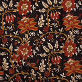  Red Floral Pure Cotton Hand Printed Bagru Fabric