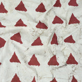 Red Geometrical Cotton Kashish Hand Block Print Fabric