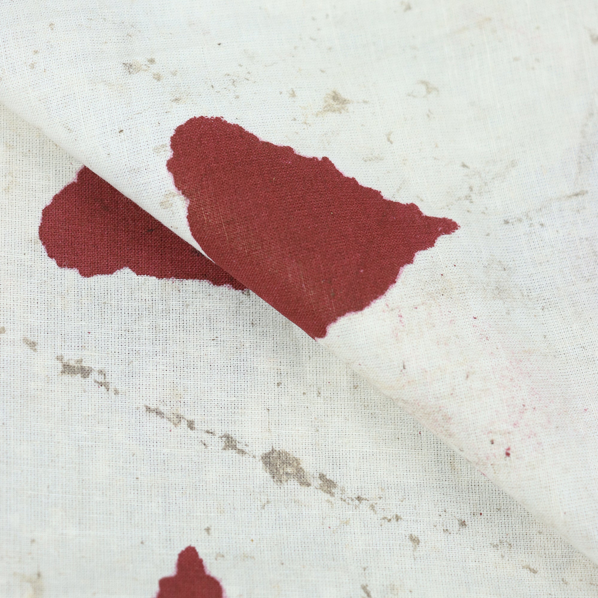 Red Geometrical Cotton Kashish Hand Block Print Fabric