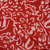  Red Hand Block Printed Cotton Dabu Fabric