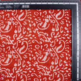  Red Hand Block Printed Cotton Dabu Fabric