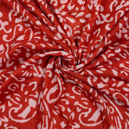  Red Hand Block Printed Cotton Dabu Fabric