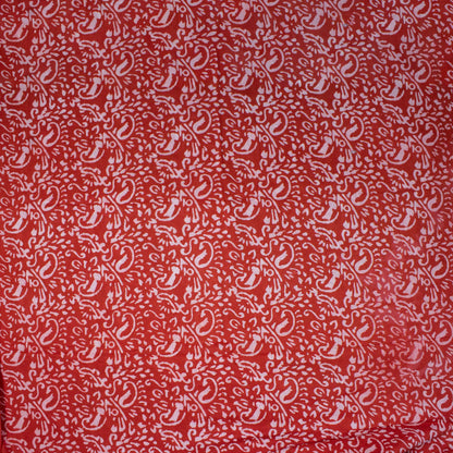  Red Hand Block Printed Cotton Dabu Fabric