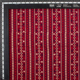Red Ikaat Ajrakh Block Print Fabric