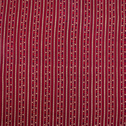 Red Ikaat Ajrakh Block Print Fabric